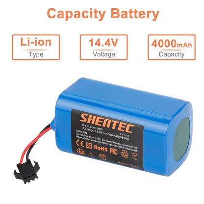 SHENTEC 14.4V 4000mAh Replacement Battery for Eufy RoboVac