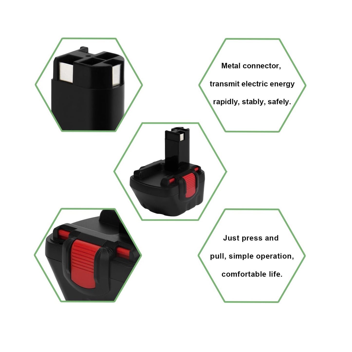 SHENTEC 12V Ni-MH Battery Replacement for Bosch